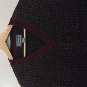 Kenneth Roberts Vintage XL Wool Blend Burgundy/Gray Sweater Vest